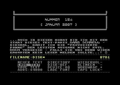 Screenshot Ausgabe 154 – Jänner 2007